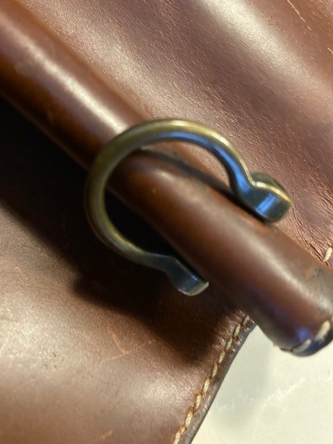 Boconi Cognac Leather Padded Briefcase w/Compartments