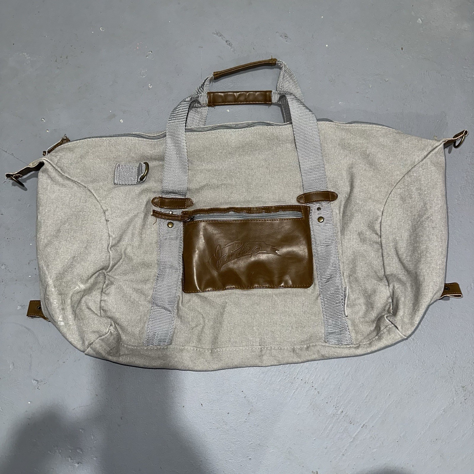 Field & Co. J. Polep Canvas Duffel Bag Weekender Travel Vtg