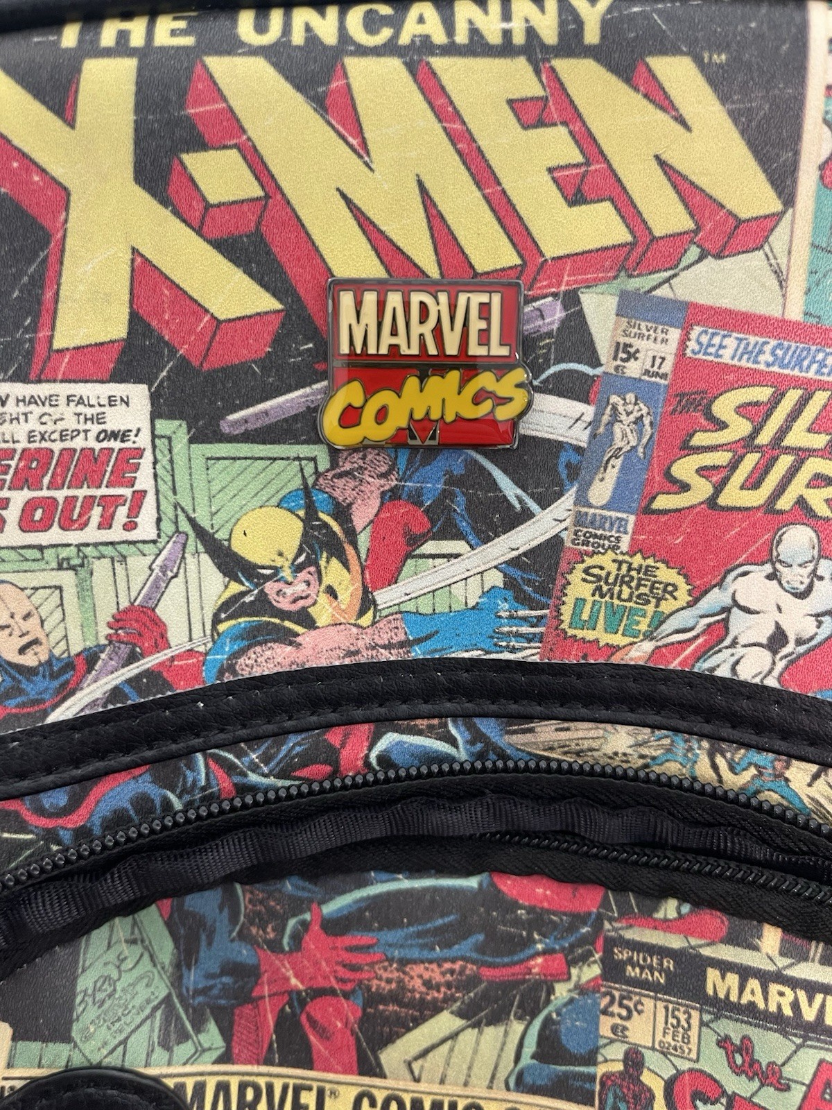 Marvel Comics X-Men Backpack With Comic Print Design Missing Zipper Pull