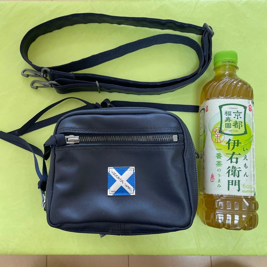 Authentic LUGGAGE LABEL Yoshida Kaban 2Way Shoulder Bag Blue Size 17cm x 14cm