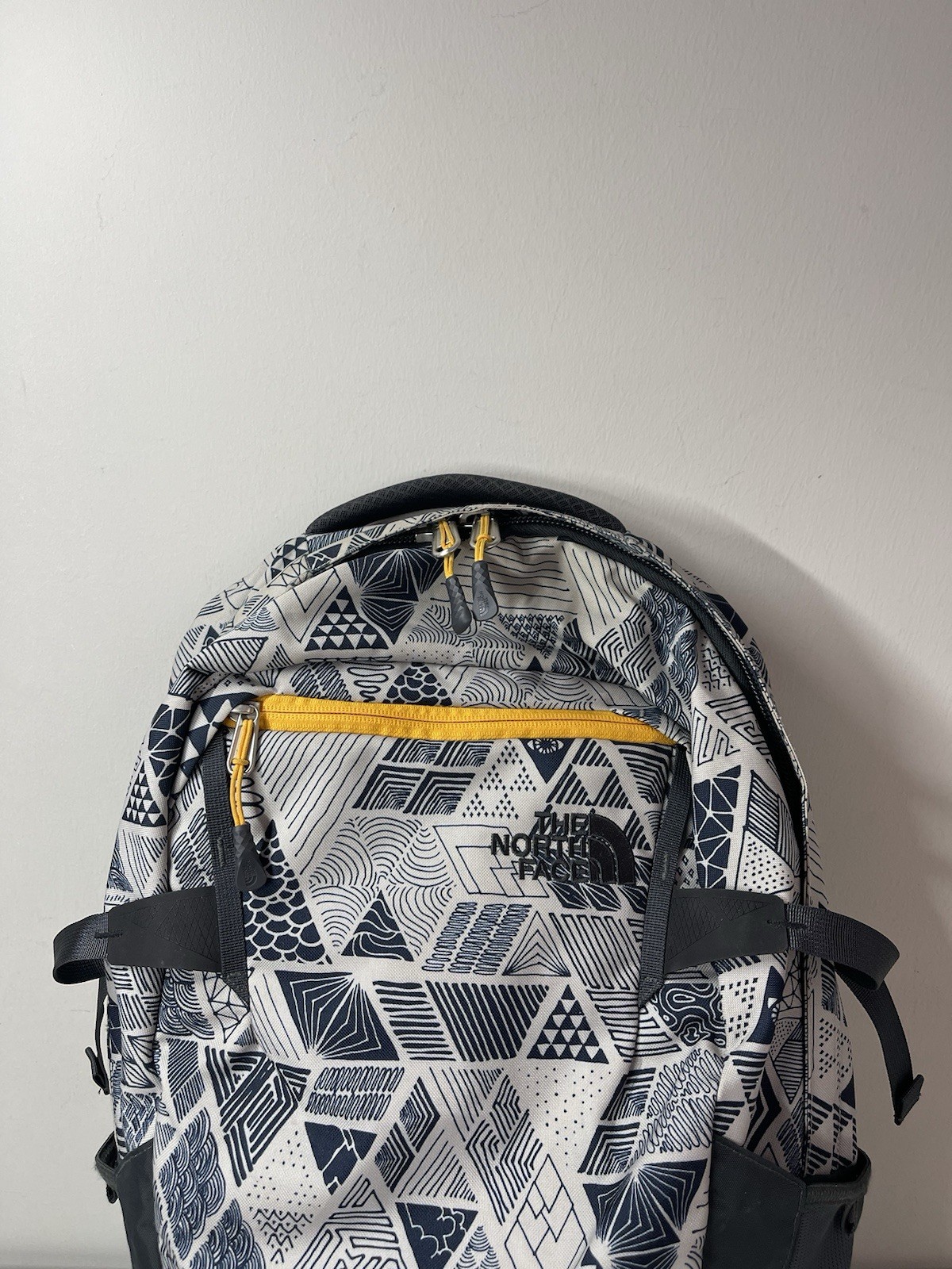 The North Face TNF Backpack Bag Trickonometry All Over Print Excellent Cond