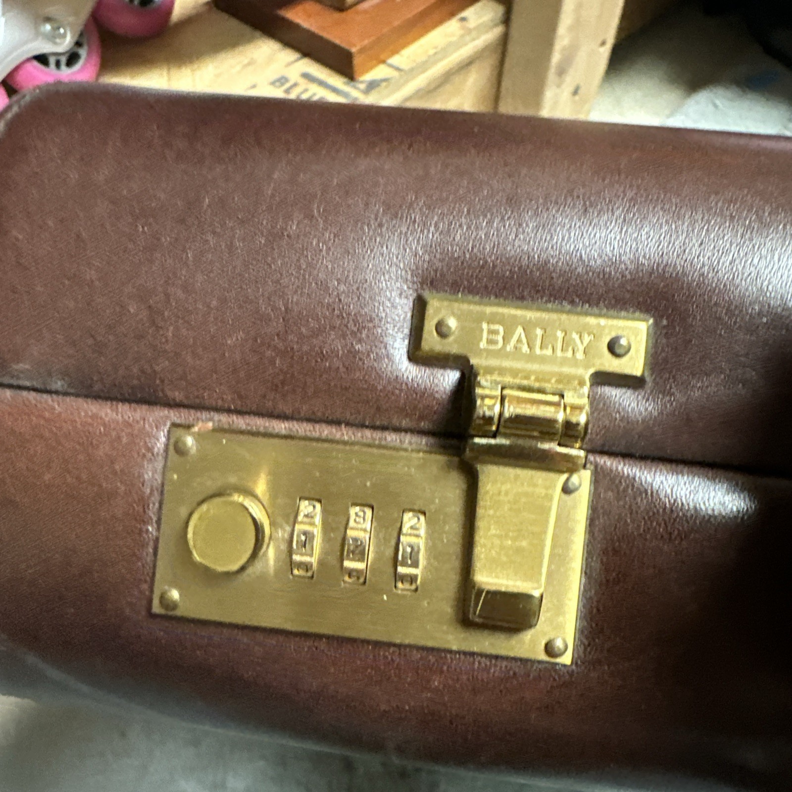 BALLY Pebbled Leather Attache Briefcase. Vintage
