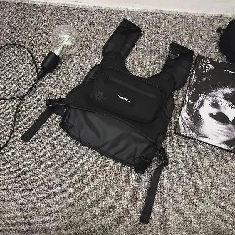 Vest Fabric Chest Rig Bag Hip Hop Functional Tactical Harness Chest Waist