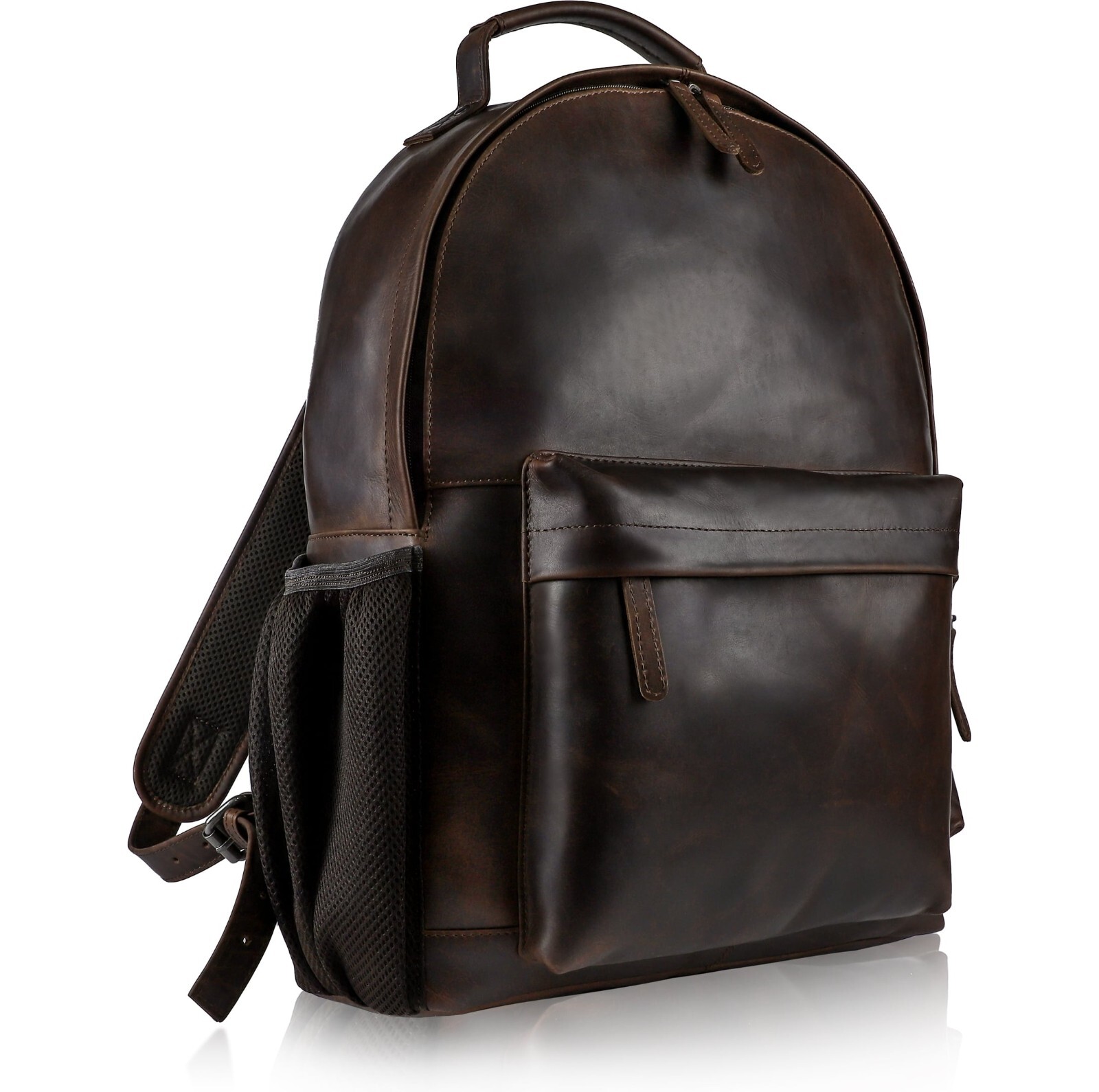 Handmade Leather Backpack Outer Pocket Fits 15.6″ Laptop Professional Mens Bag