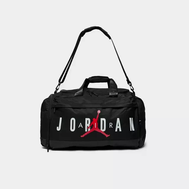 NIKE men’s $45 Michael Jordan Air Velocity Duffel Bag 20″ long black-red-white