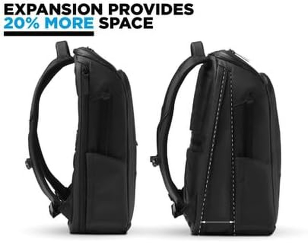 20L Water-Resistant Black Laptop Backpack for Travel & Business Unisex