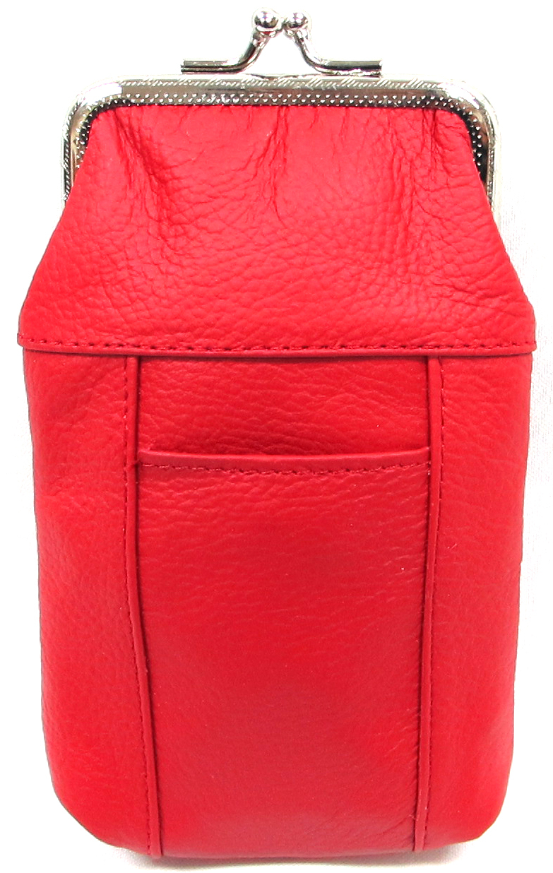 Genuine Leather Cigarette Case Pouch Lighter Pocket Top Twist Clasp -Fit 120’s
