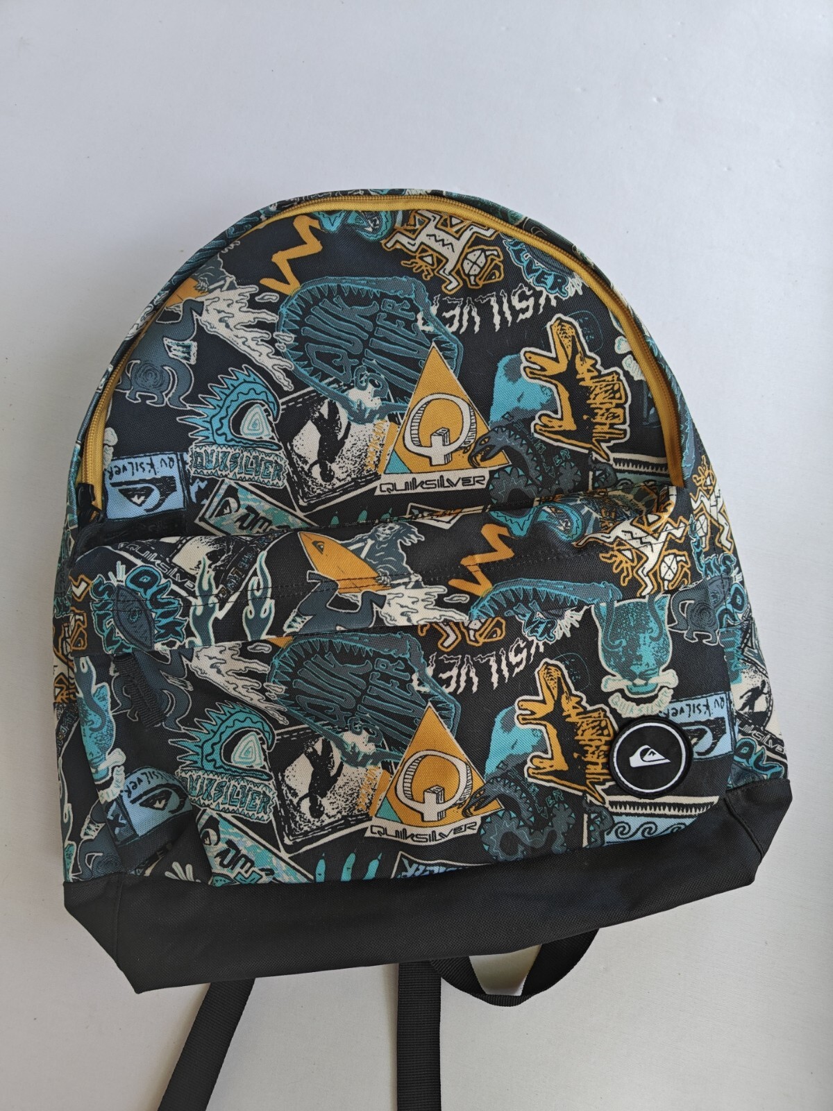 Quicksilver Large Graphic Surf Wave Backpack Multicolored Book School Bag