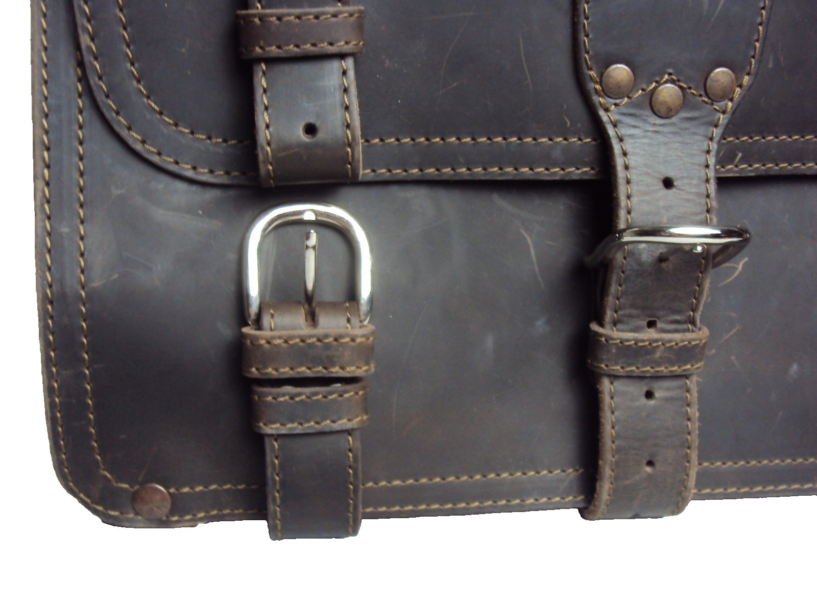 SADDLEBACK LEATHER CLASSIC LARGE BRIEFCASE BAG DARK BROWN COFFEE ORIGINAL LOGO