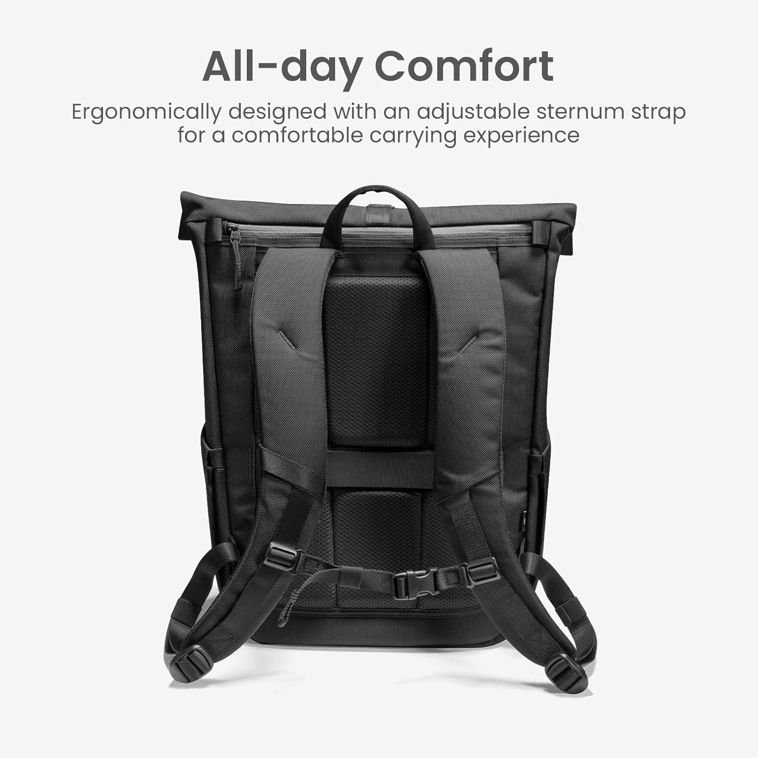 Expandable Water-Resistant Rolltop Backpack for 13-17.3″ Laptops