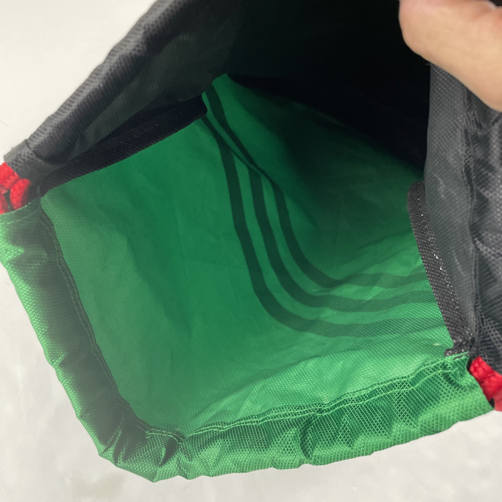 ADIDAS Drawstring Backpack Bag Poly Canvas Lightweight Green Red White Gym