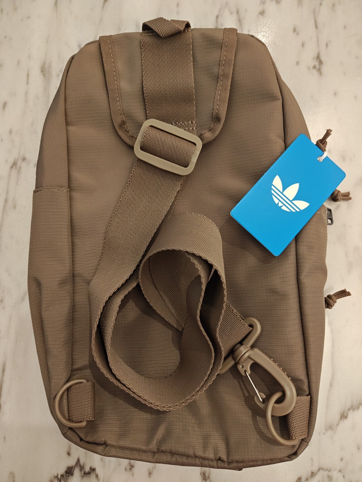 adidas Originals Utility Sling Crossbody Bag Brown Zip Adjustable Strap