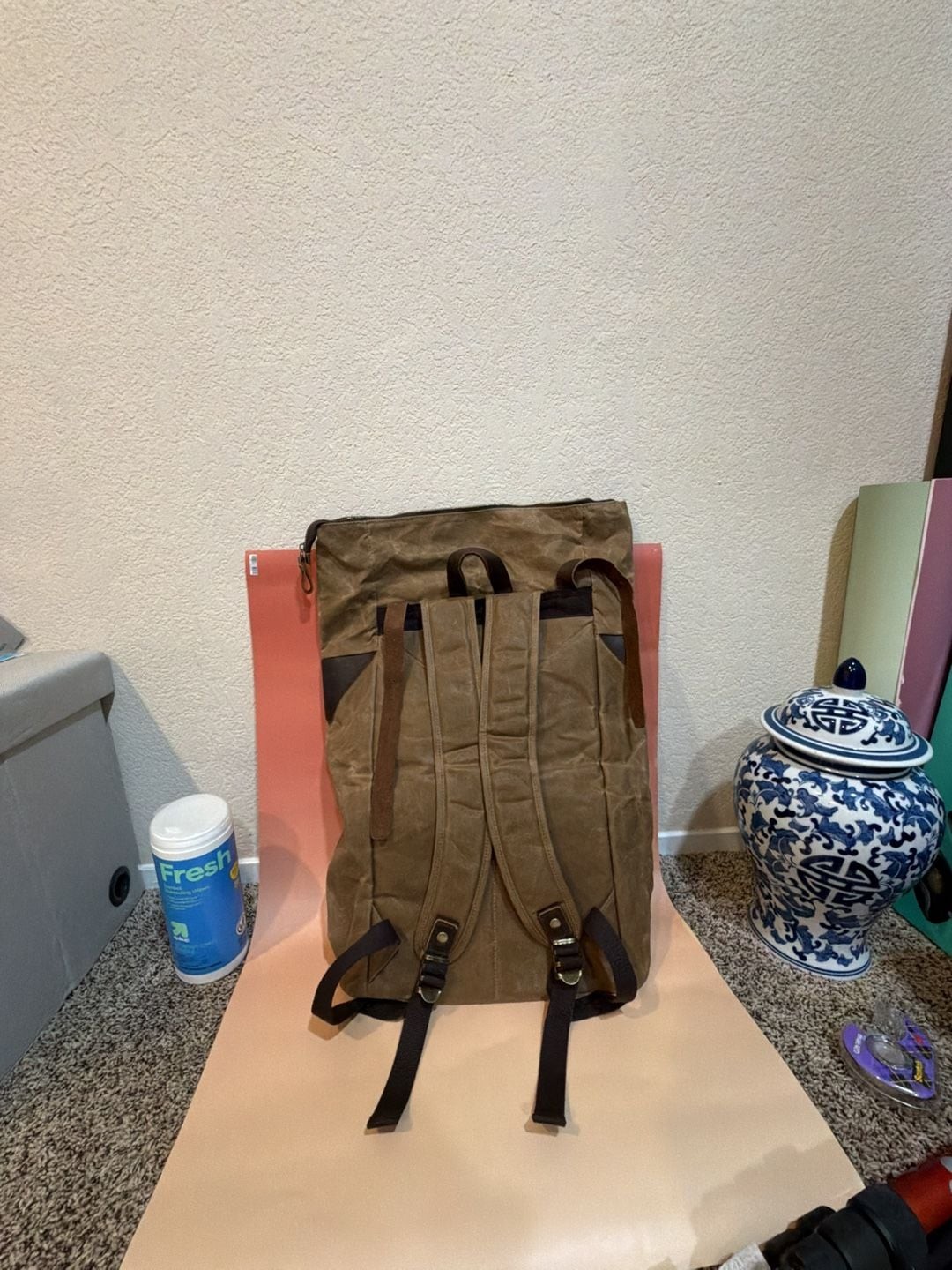 Large incredible waxed Canvas backpack – Travel (water resistant)