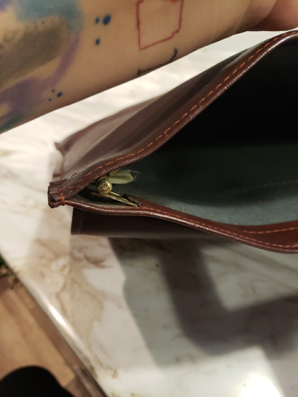 Vintage MSA Leather Hinged Portfolio Brief Case Organizer