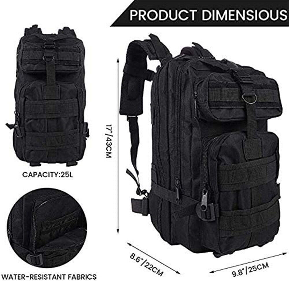 Tactical Backpack – Military Large Army Assault 3 Day Molle Bug Out Bag Rucksack