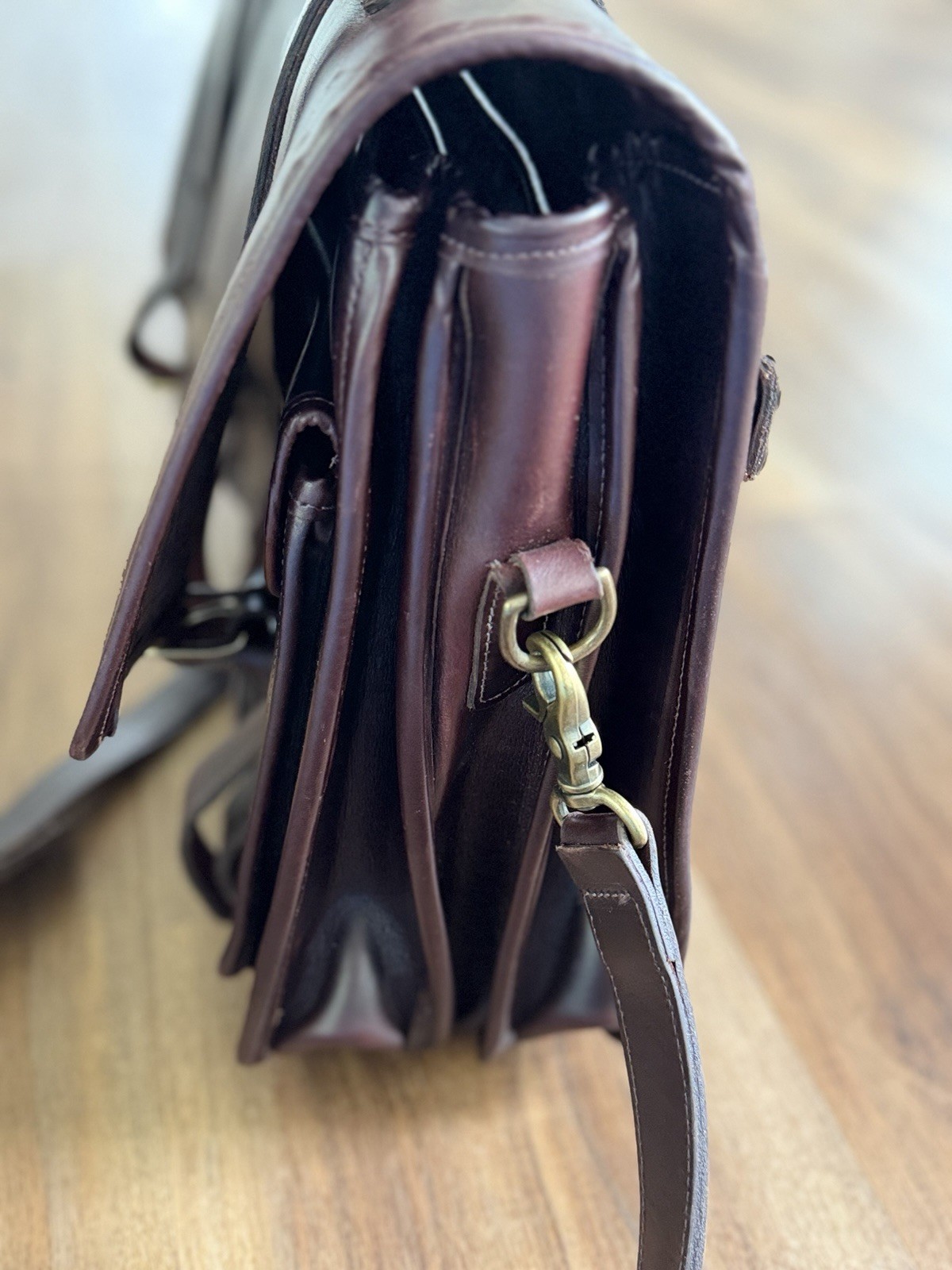CUSTOM HIDE Saddle Leather Briefcase WW2 Style Dispatch Field Bag Messenger