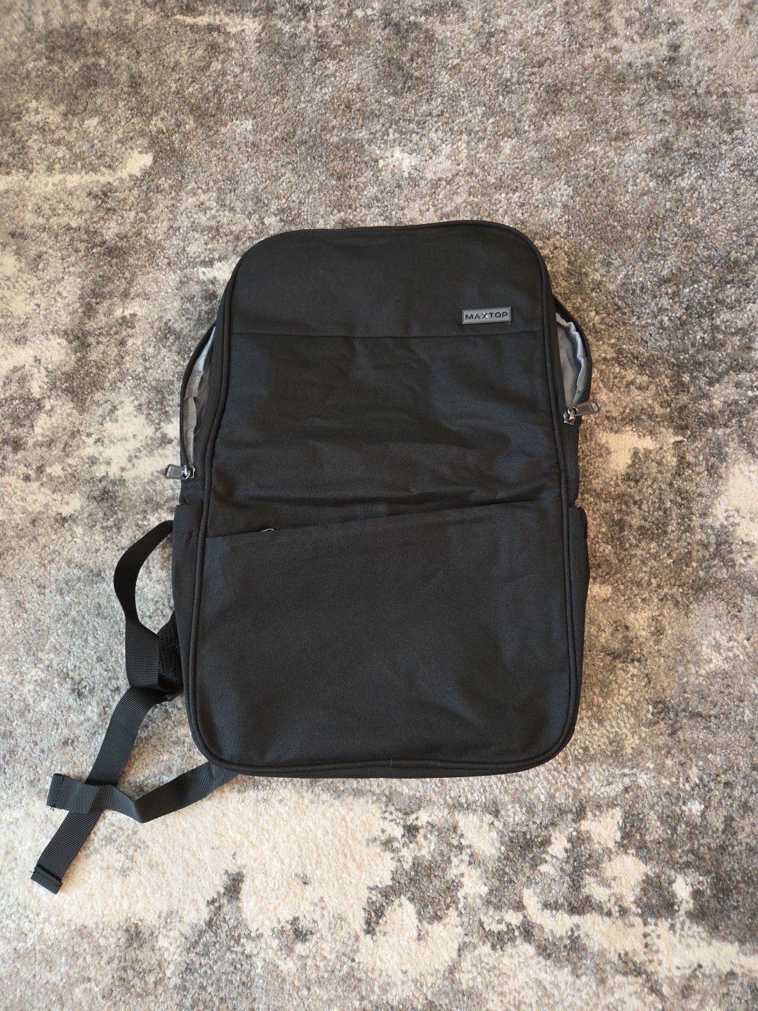 New MAXTOP Black Backpack with Multiple Compartments, Padded, Pockets USB