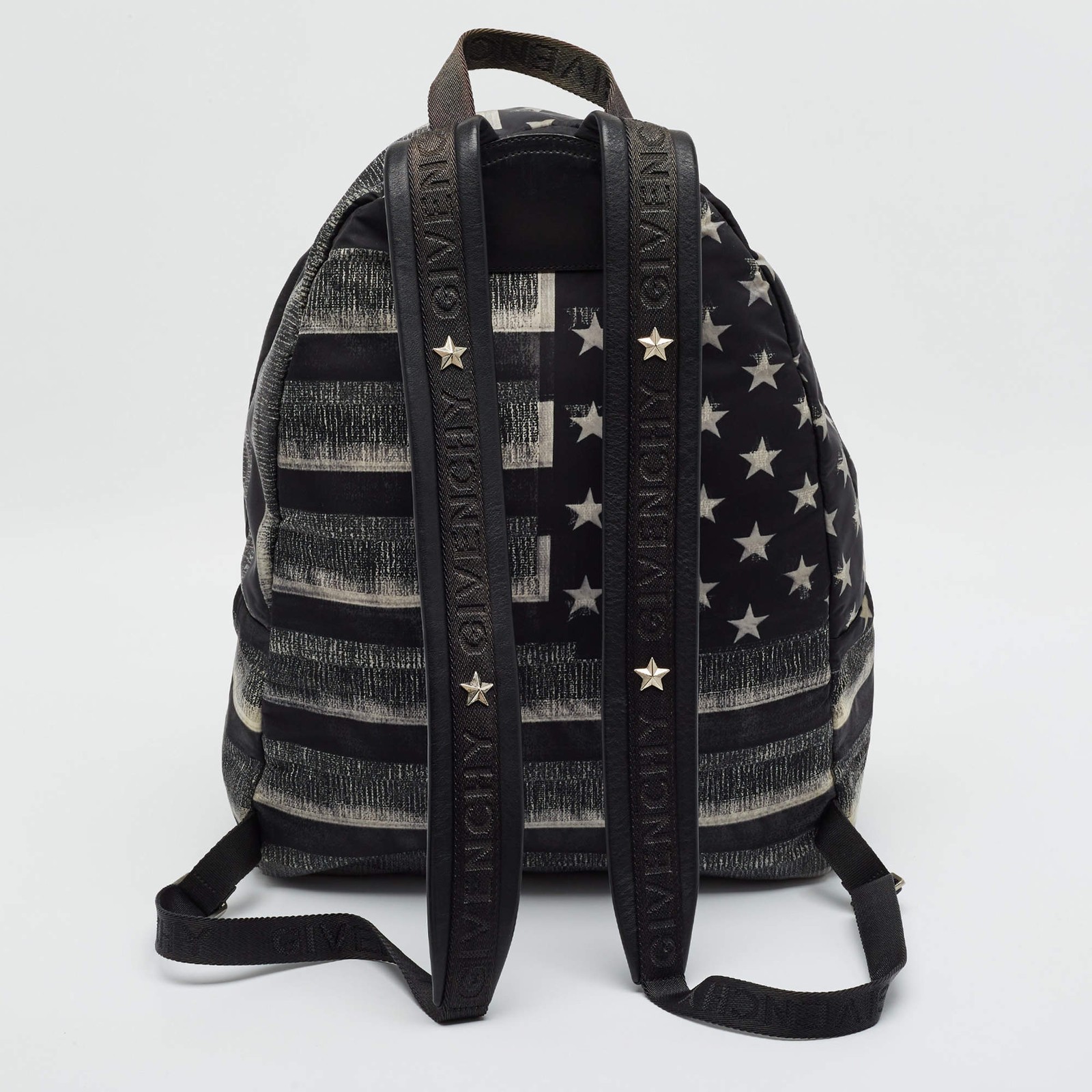 Givenchy Black Multicolor American Flag Print Nylon Backpack