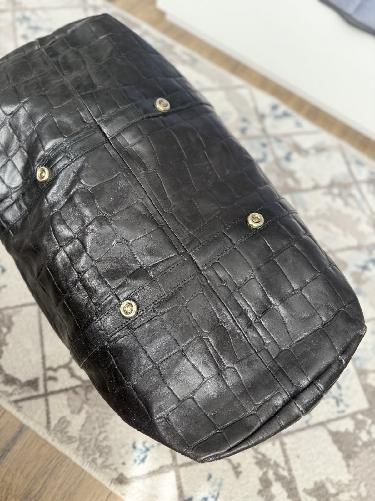MULBERRY Congo Leather Weekend Bag Black Large Rigid Holdall