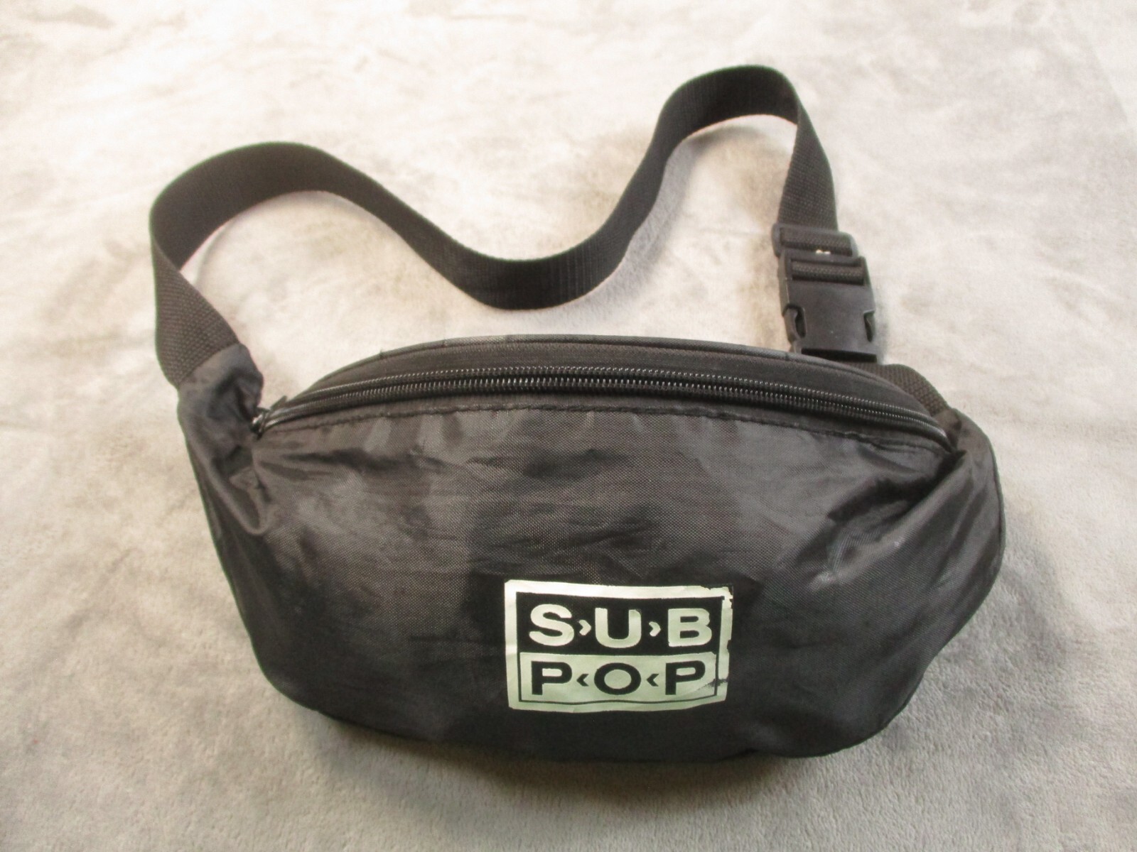 Sub Pop Records Fanny Pack Black Clip-On Utility Bag Nirvana Grunge Seattle 11×5