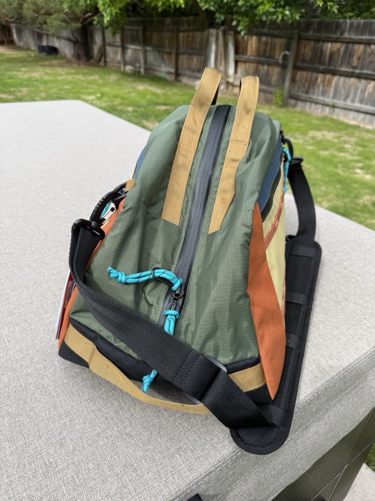 Brand New TOPO DESIGNS “Mountain Duffel” 40L Multicolored Backpack Duffel Bag