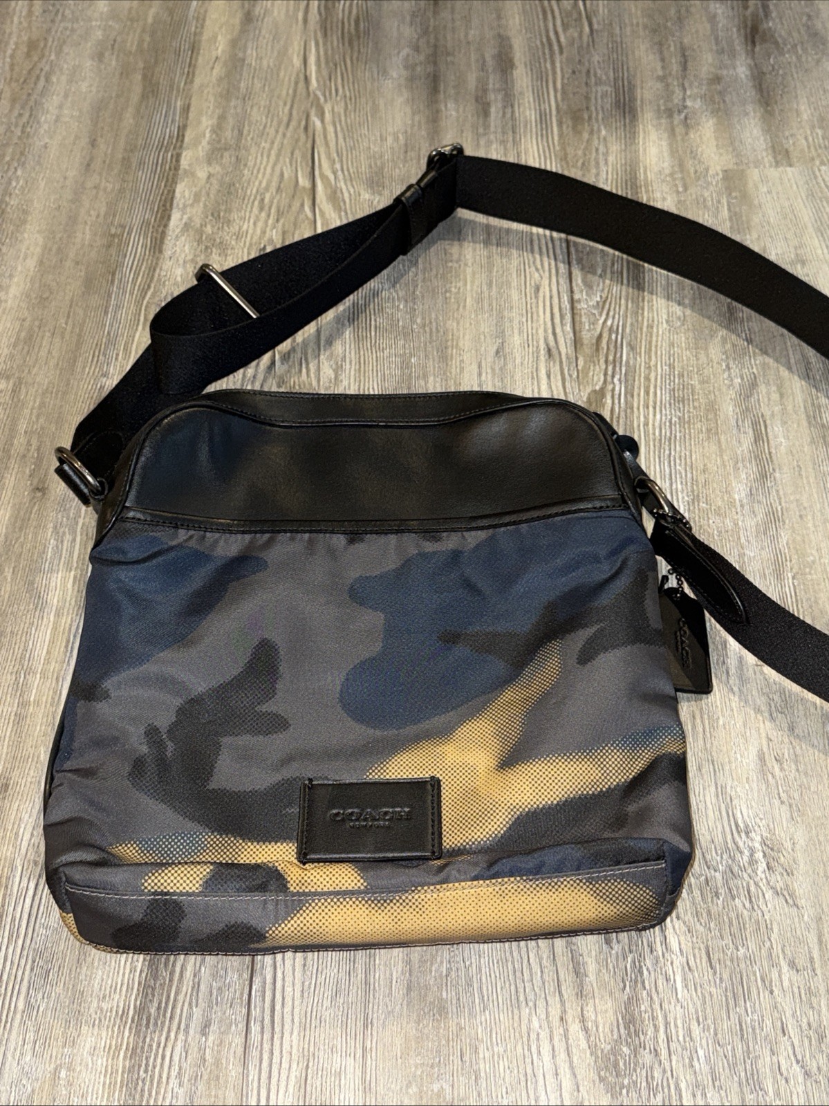 COACH, Shoulder Bag, messenger bag, camouflage, Black Camouflage, good condition