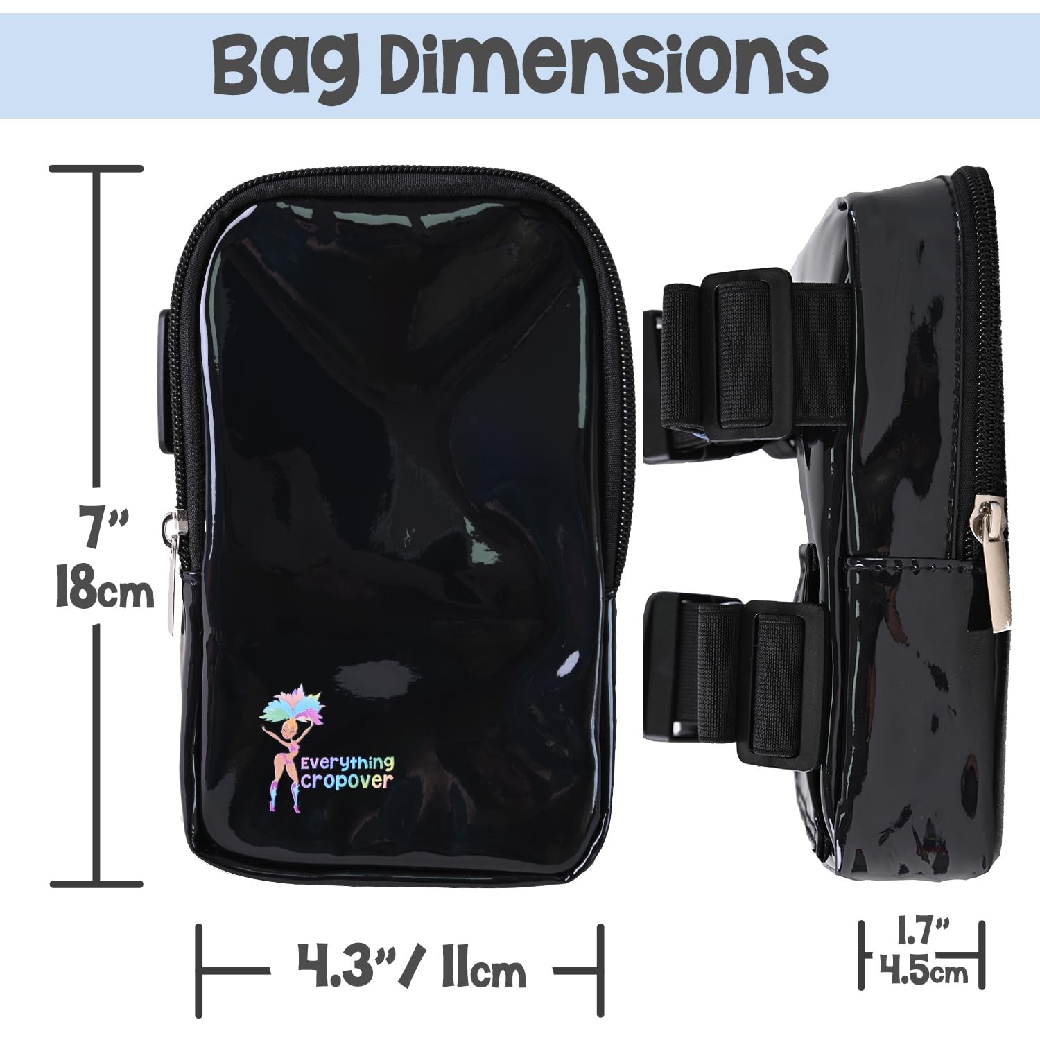 3-IN-1 Thigh Bag Fanny Pack Crossbody Carnival Leg Harness Women Holographic