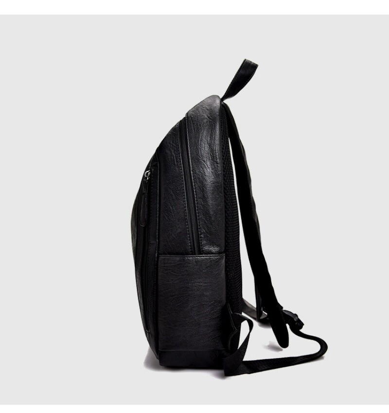 Men’s Large Capacity Leather Backpack, Soft Leather Travel Work Bag Leisure Bag