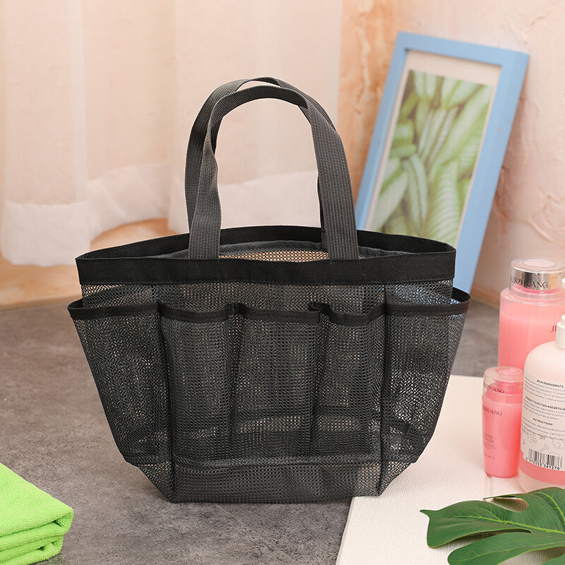 Mini Summer Beach Mesh Nylon Grocery Bag Carrying Tote Picnic Multi Pocket