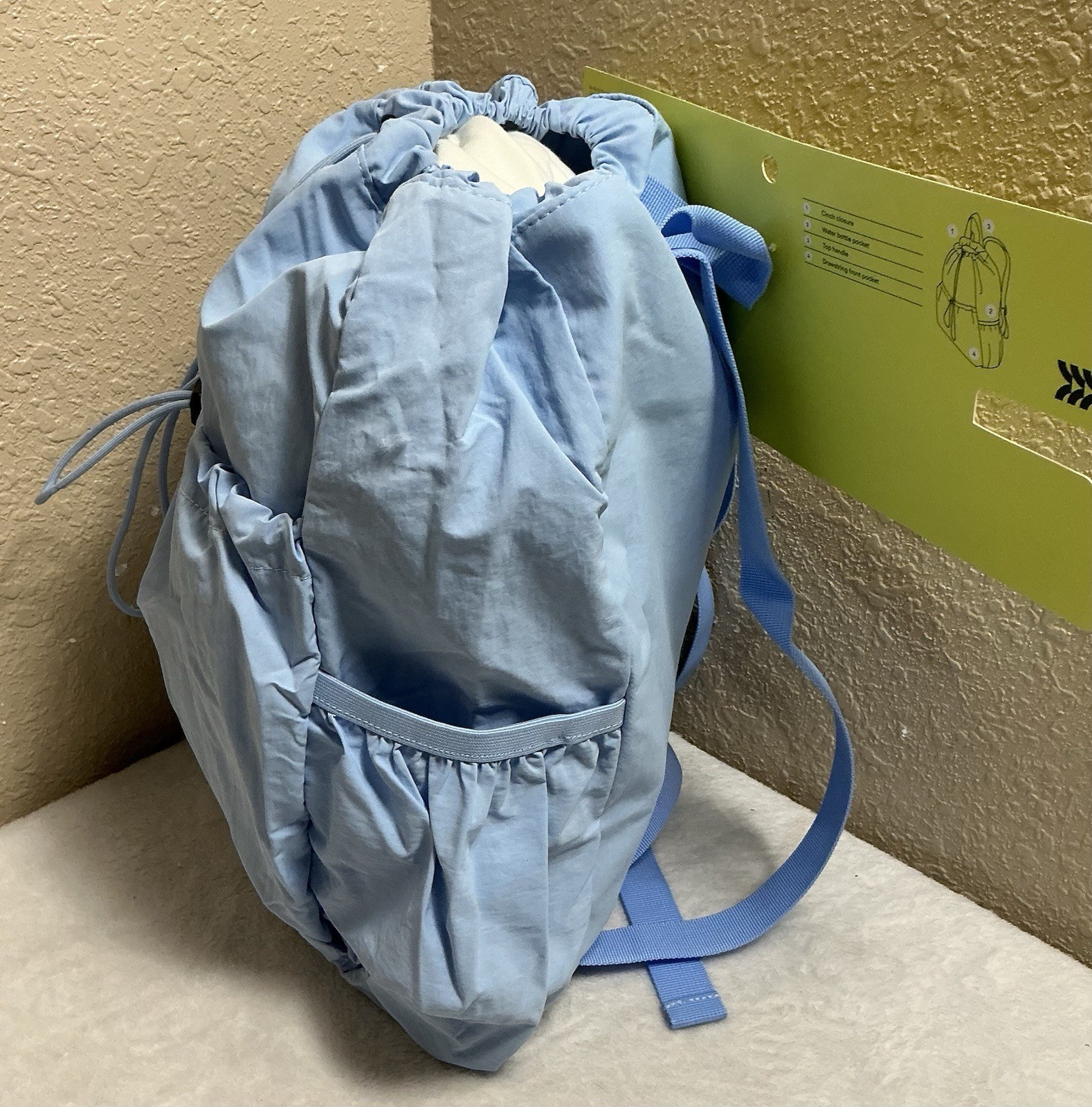 20L Cinch Backpack – All in Motion™ Blue: Water Repellent, 100% Recycled Nylon