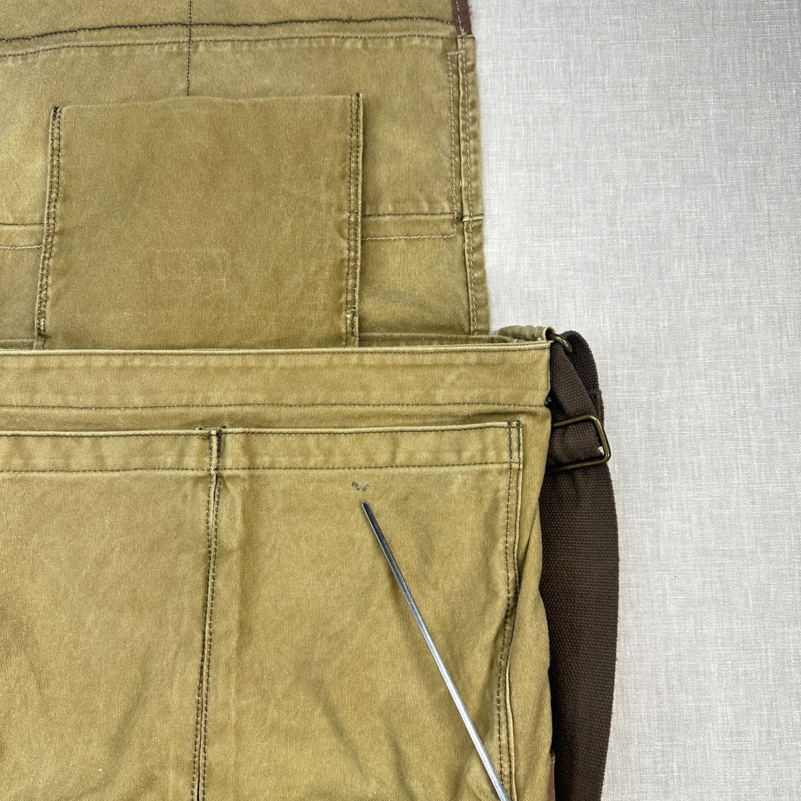 Vtg American Eagle Messenger Bag Khaki Canvas Utility Crossbody Adjustable Strap