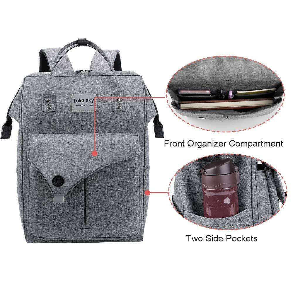 Lekesky Sac à dos pour ordinateur portable 15,6″, Gris