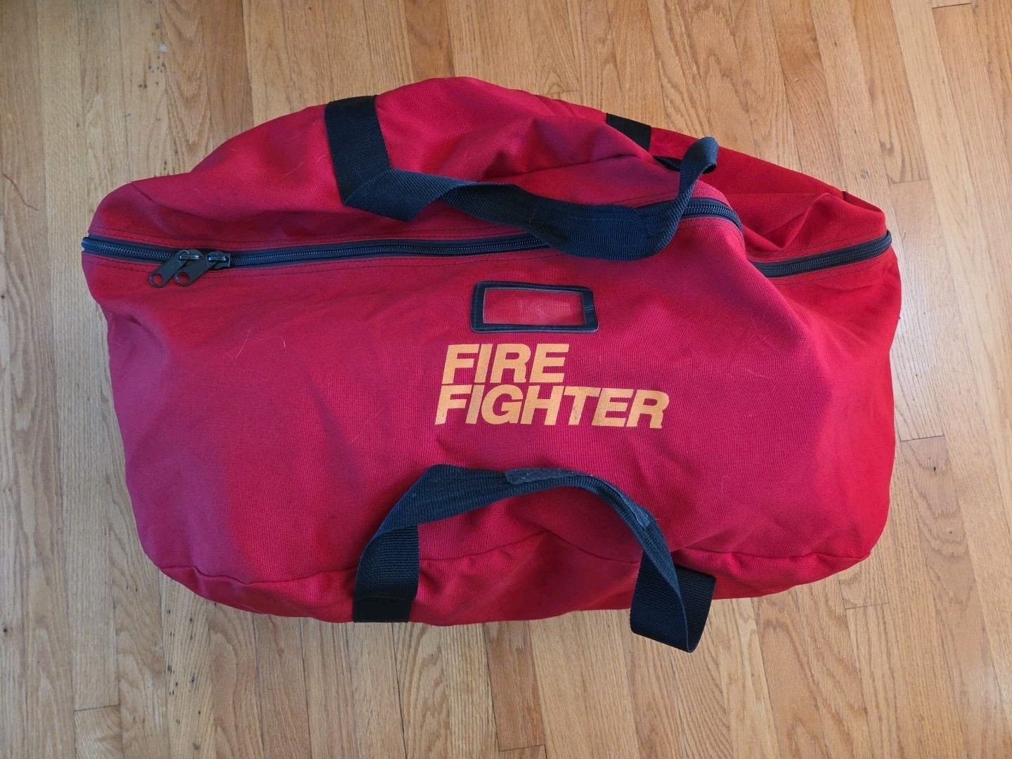 Red Canvas Fire Fighter Duffle Bag Extra Large Fire Craft Gear Bags Vintage