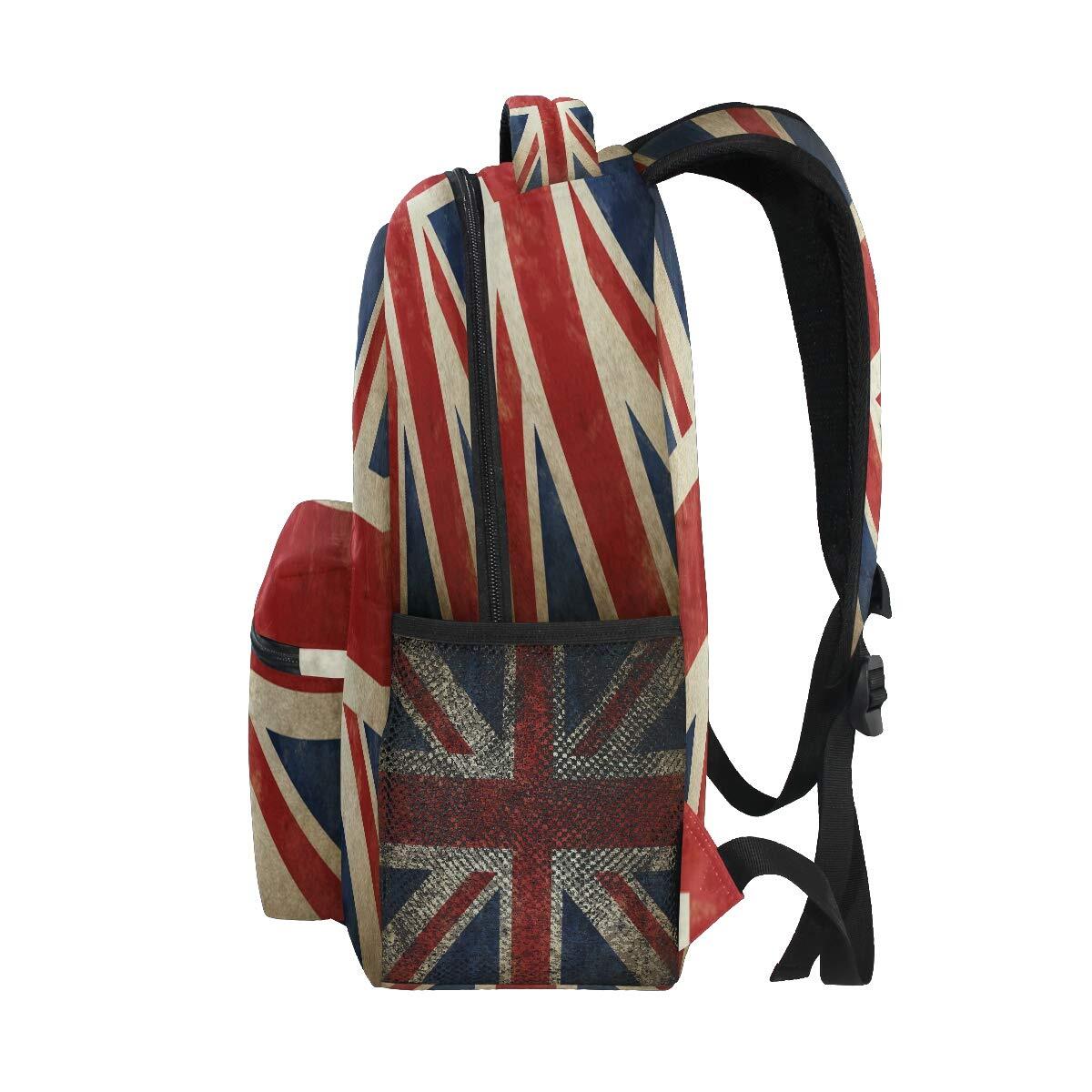 Backpacks UK British Flag School Bag Student Bookbag Adjustable Shoulder Bags…