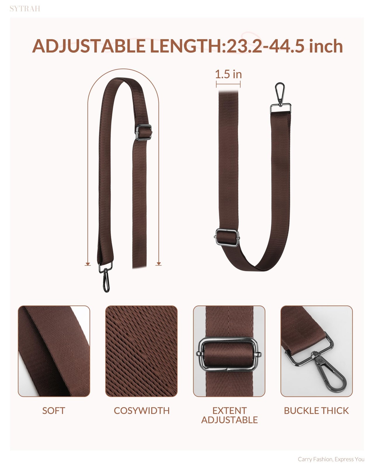 SYTRAH Sling Bag for Women, Crossbody 12.3″H x 5.9″L x 3.7″W, Z-mocha Cofee