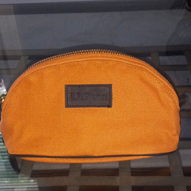 L.L.Bean Brown Solid Canvas Zip Toiletry Bag Pouch for Unisex Adults