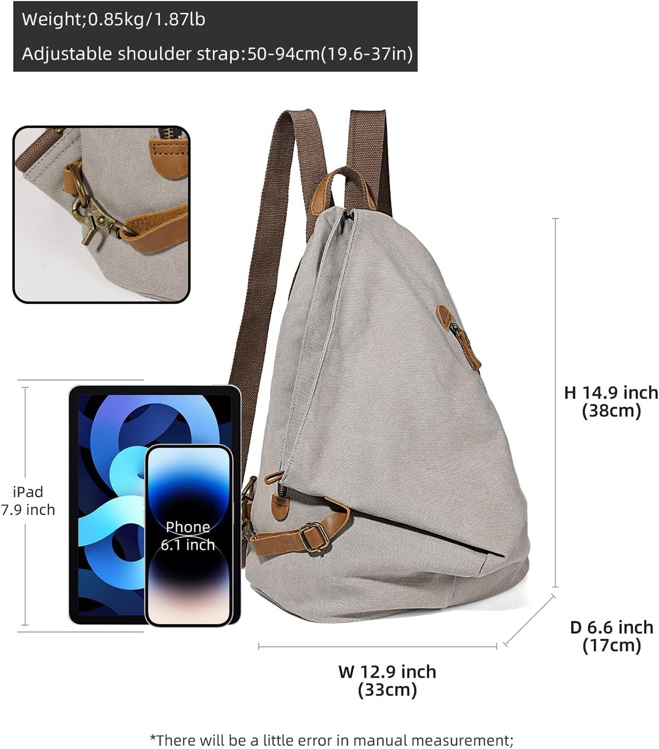 Vintage Canvas Backpack – Large Casual Daypack for Outdoor Travel and Hiking