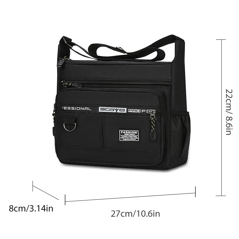 Men Crossbody Bag – Fashionable Multi-Pocket Storage Big Capacity Travel Gift