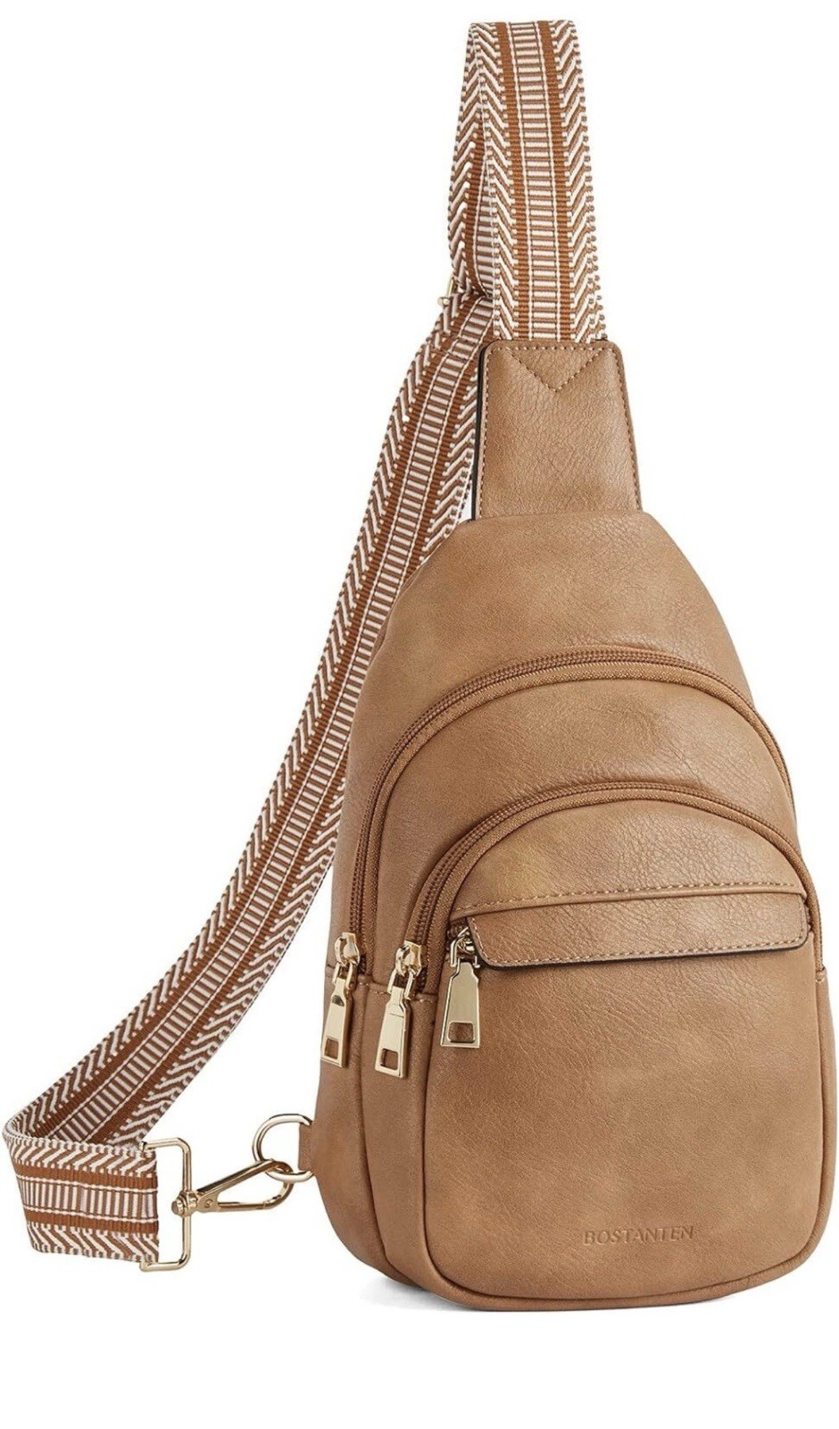 BOSTANTEN Small Sling Bag for Women Leather Crossbody Bags A-Camel Brown