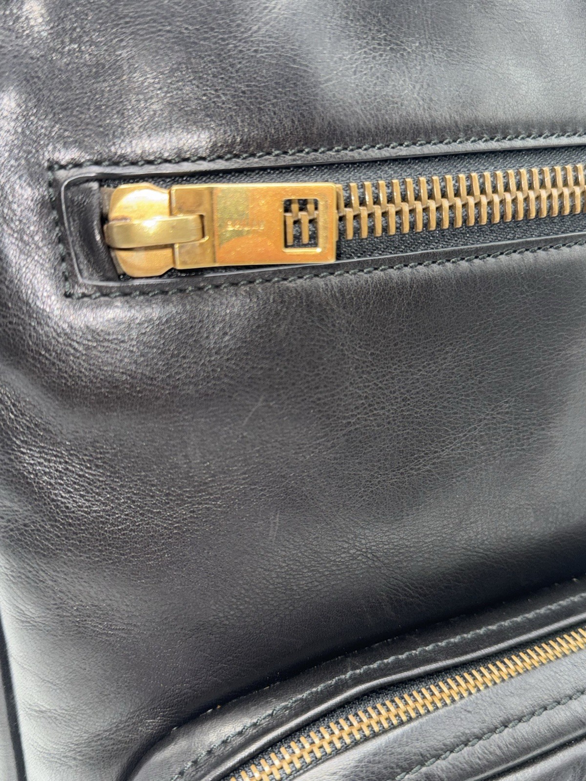 Bally Thunder Leather Backpack Black Calfskin Gold Hardware Luxury Designer Bag