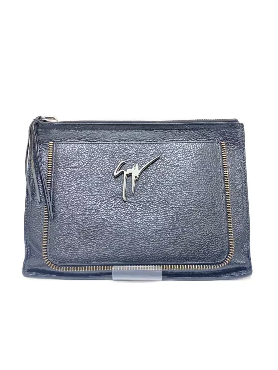 GIUSEPPE ZANOTTI DESIGN Leather Second Bag, Black, Plain