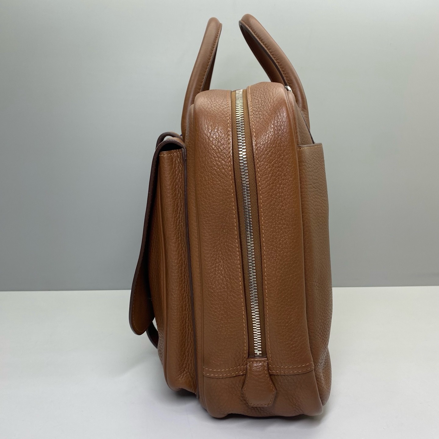 Hermes Pre-Owned Authentic Briefcase Brown 35×26x10cm Togo cowhide
