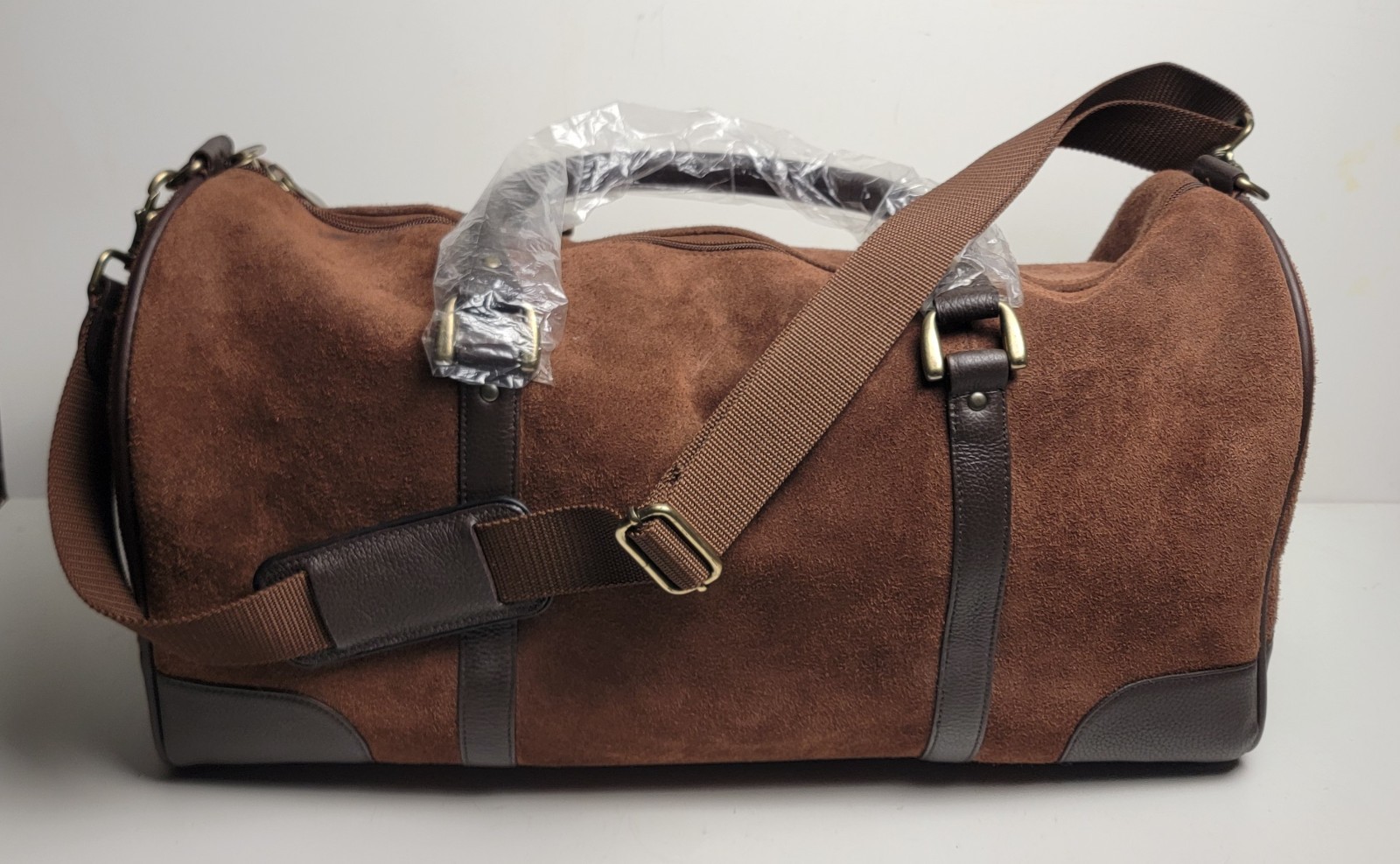 New Marlboro 2003 Guts Grit Gear Brown Leather & Suede Duffle / Travel Bag