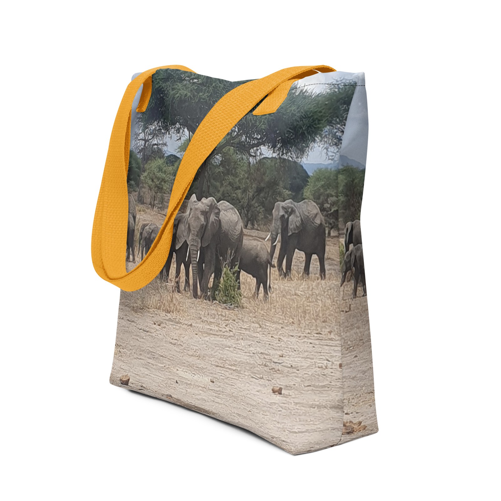 Tanzania Safari Elephant Family Tote Bag – Wildlife Canvas Bag