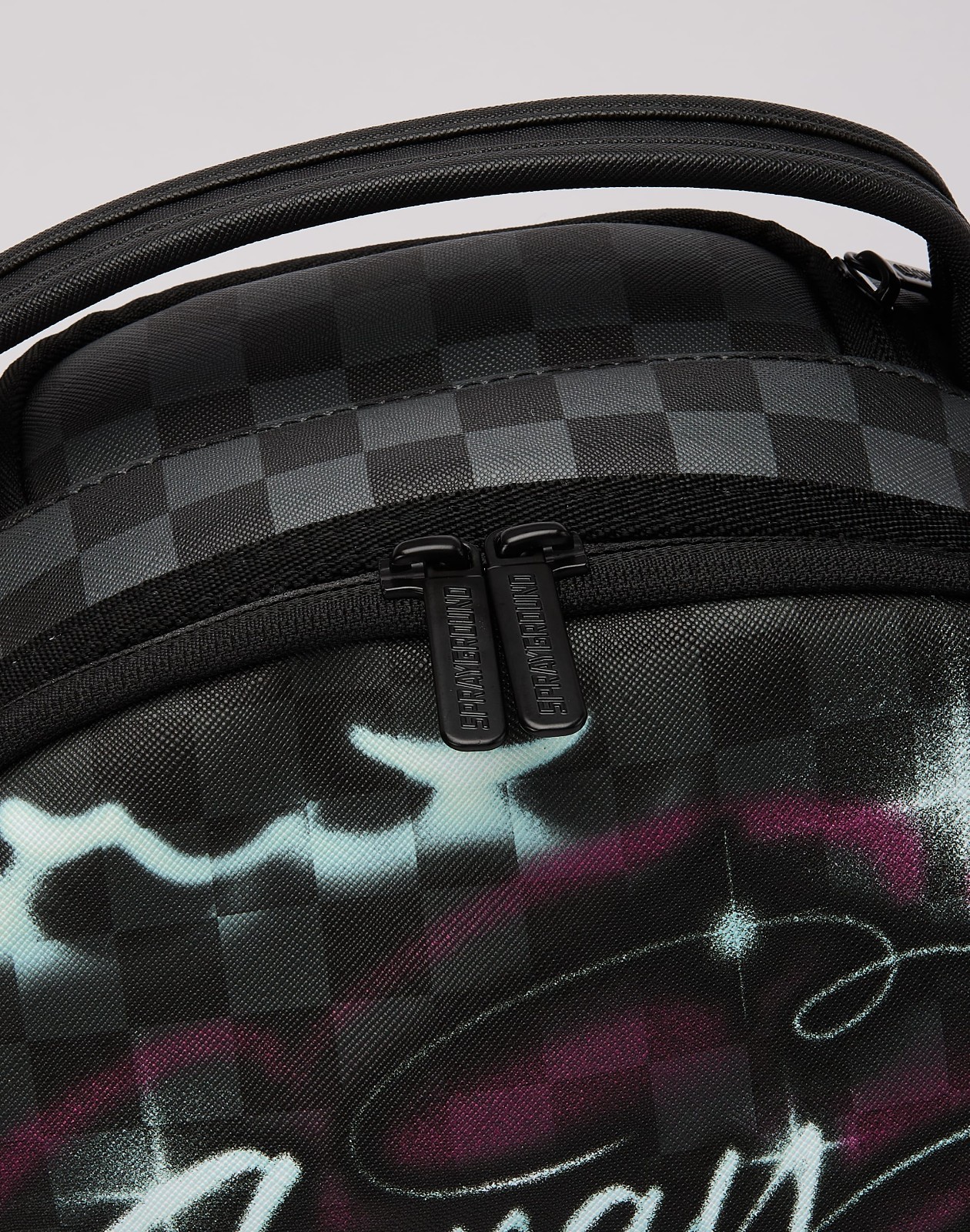 Sprayground Airbrushed Shark Backpack🔥New Black Check Bookbag Large School Bag