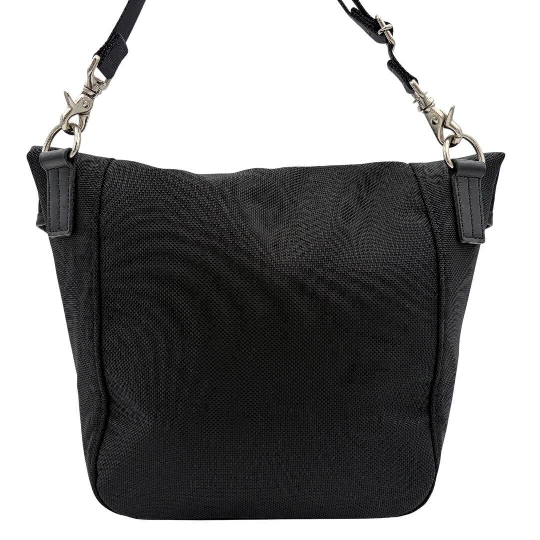 PORTER Black Leather Handbag Shoulder Bag Yoshida Kaban Japan Men Snap Closure