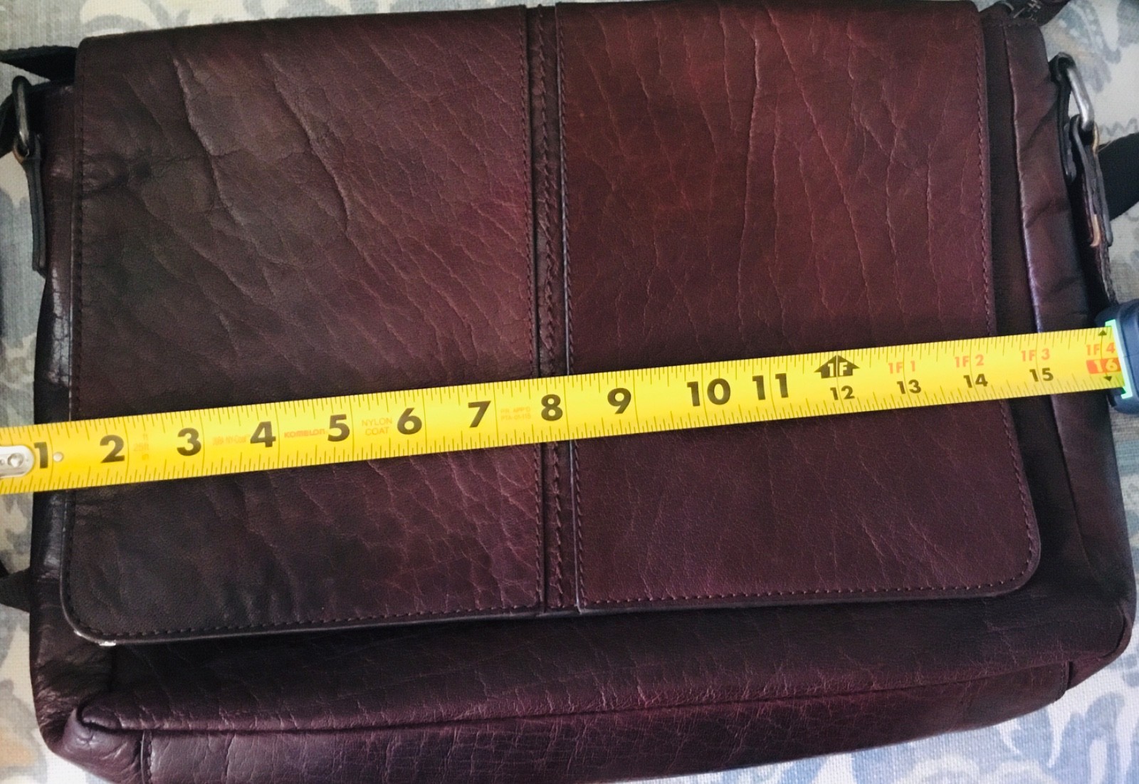 Leather Messenger Bag 15 inch. Brand not available.