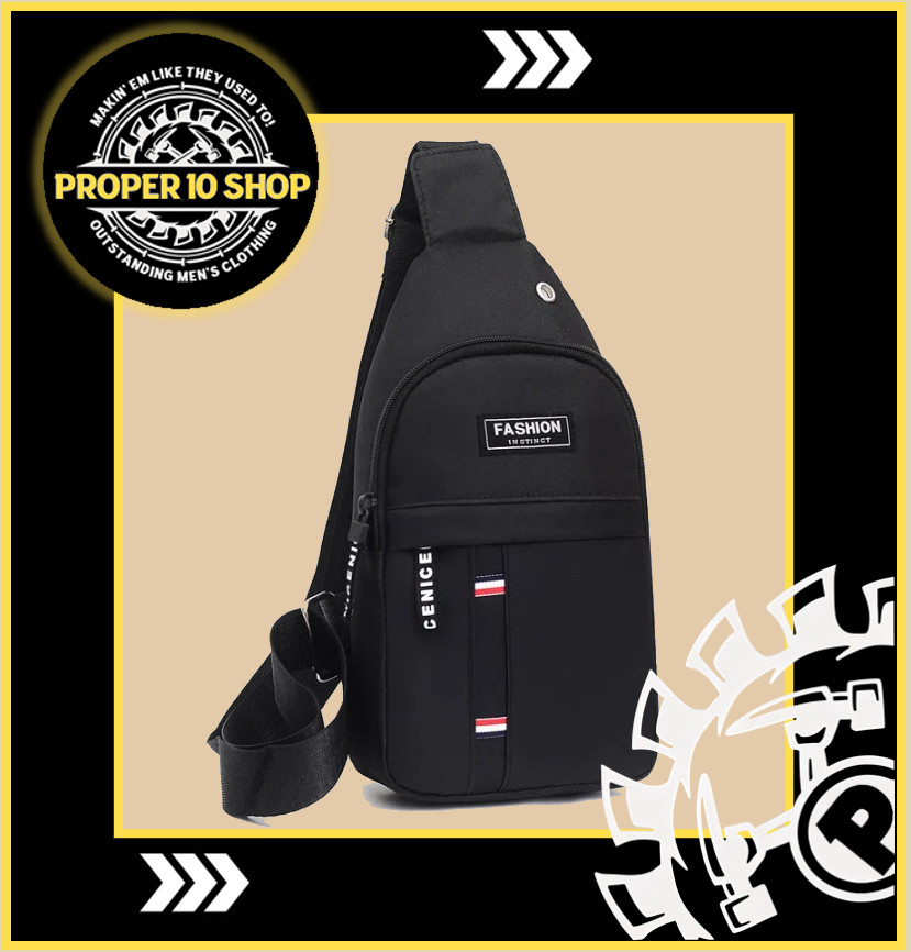 Men’s Sling Bag Chest Cross Body Travel Shoulder Backpack Sports Black