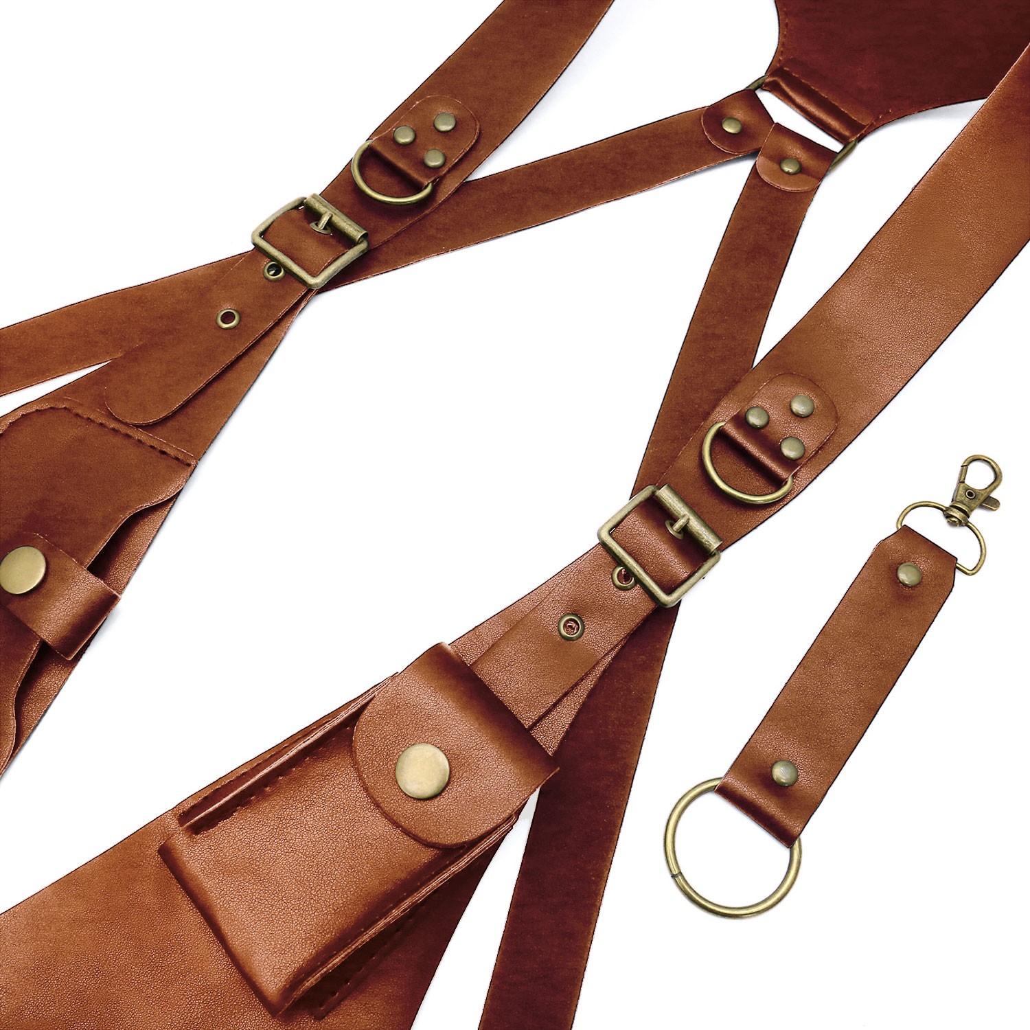 Adjustable Strap PU Leather Hidden Holster Vest Bag Double Shoulder Armpit Bag