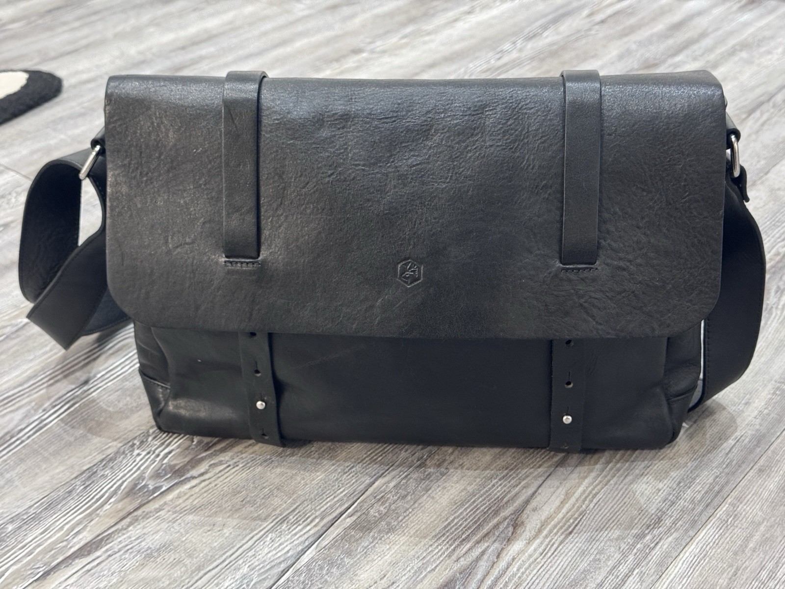 In Pell Messenger Bag Genuine Leather Black Classic Made in ITALY